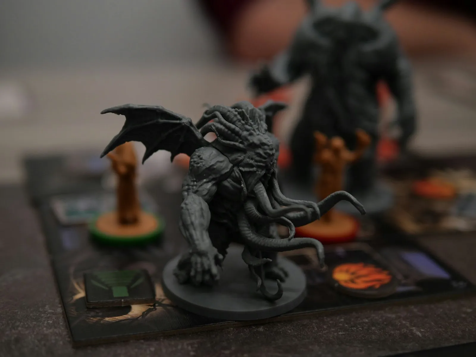 Monster miniature on a battle map during a tabletop session